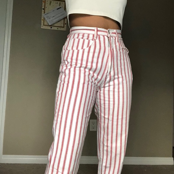 Vintage red and white ankle pants - Picture 1 of 4
